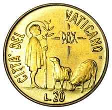 Vatican 20 Lire coin 1984