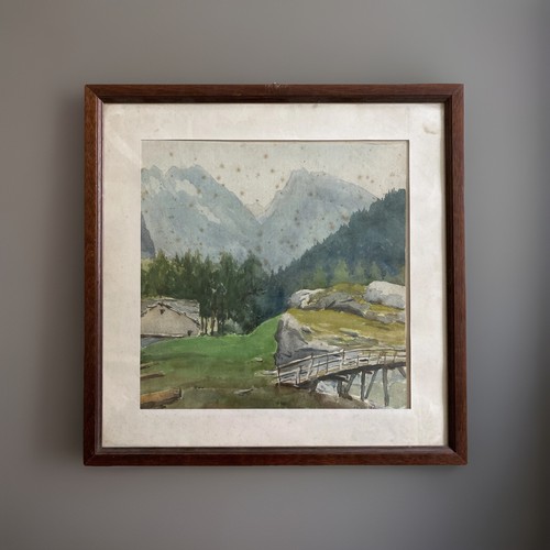 Paesaggio con monti baita - baita, e