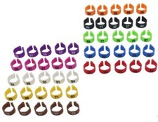 Kit 100x anelli colorati numerati allevamento 12mm 14mm quaglie piccioni