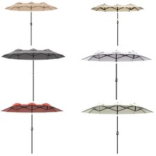 Outsunny Ombrellone da Terrazza Doppio con Manovella 295x152x222 cm