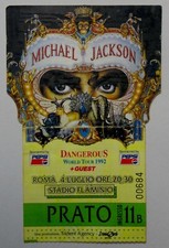 Michael Jackson Original Concert Ticket "DANGEROUS TOUR" ROME 1992 - Rare!!