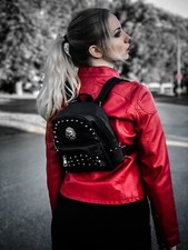 Zaino MINI GOTHIC SKULL HEAD GOTHX nero zaino Steam Punk Rock borsa gotica