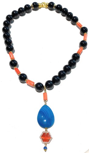 Collana choker onice liscio - onice,