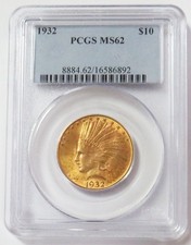1932 ORO USA $10 TESTA DI INDIANO AQUILA PCGS ZECCA STATO 62
