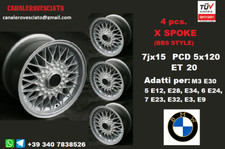 4 Cerchi BBS 7j 15 pollici BMW 5x120 5 E12 E28 E34 6 E24 7 E23 E32 E3 E9 M3 E30