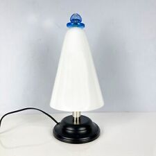 Lampada da tavolo in vetro lattimo bianco fungo vintage anni 90 abatjour design 