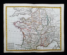 1815 HARRISON rara mappa dell'Europa centrale, Francia, Parigi, Loira, Nizza, Lille