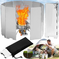 10 Pezzi Campeggio Paravento Lega Alluminio, Pieghevole Parabrezza (B8E)