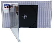 Lotto 100 custodie USDISC CD Jewel standard 10,4 mm, singolo 1 disco (nero)