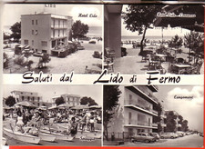 CARTOLINA  LIDO DI FERMO B/N    VIAGGIATA 1969 SALUTI 4 VEDUTE
