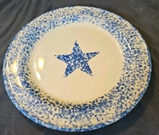 Henn Pottery Blue Spongewear Star 10 1/8" Dinner Plate 2007