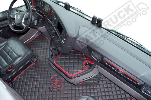 Camion tappetini nero rosso - tappetini, nero/rosso