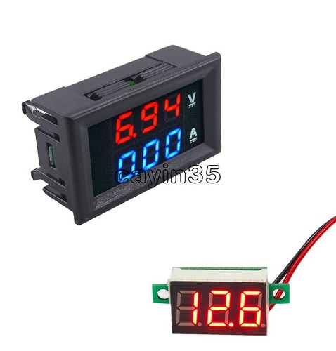 Voltmetro dc100v blu rosso - dc100v, blu+rosso