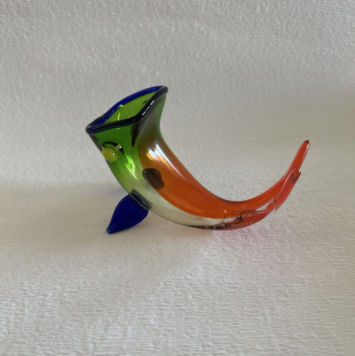 Vaso pesce vetro murano - pesce,