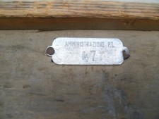 Poste Italiane raro poggiapiedi in legno vintage con targhetta