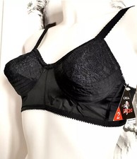 ? REGGISENO VINTAGE CREA BULLET BRA PROIETTILE LUCIDO SEMI RIGIDO NERO