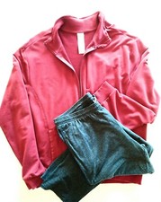 Tuta uomo XXL Domyos di Decathlon, bicolore, bordeaux chiaro/grigio, medio peso.