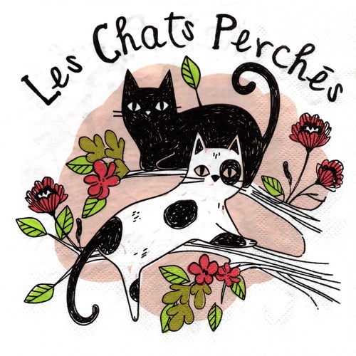 Serviettes papier chat - serviettes, en