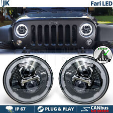 FARI Full LED Per JEEP WRANGLER JK Luce Bianca 6500K Angel Eyes OMOLOGATI 60W