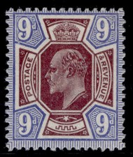 GB EDVII SG307 SPEC M41(3), 9d viola rossastro opaco e blu, LH COME NUOVO. Gatto £60.