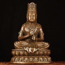 Statua Buddha Vairocana in ottone decorazione casa statuina Buddha in bronzo