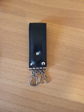 Portachiavi in cuoio cm 10 di lunghezza, 4 posti, nuovo, nero