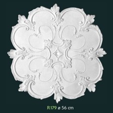 Rosone in gesso bianco per