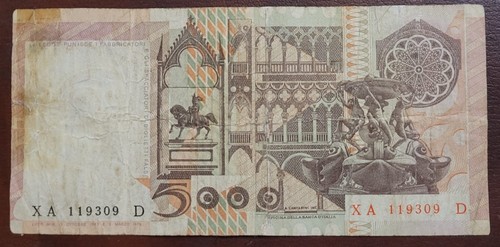 Italia banconota 5000 - italia, lire
