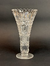 Elegante Vaso In Cristallo Di Boemia Sec.xx