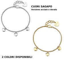 Sagapo Bracciale Cuori Acciaio