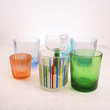 lotto di 7 bicchieri vintage colorati