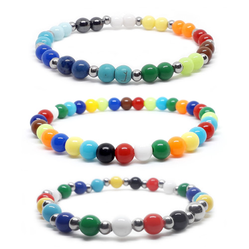 Bracciale colorato con perle - bracciale,
