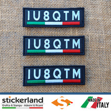 3 Toppe Patch Ricamate personalizzate NOMINATIVO per RADIOAMATORI con VELCRO