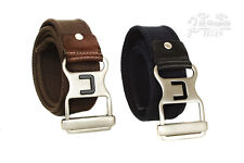 Cintura uomo donna tessuto e pelle artigianale regolabile made in italy cm 4