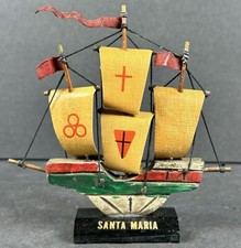 Mini Santa Maria Sail Boat Figurine 