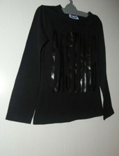 DOLCE & GABBANA JUNIOR T-SHIRT NOIR A MANCHES LONGUES COL ROND FILLETTE 3 ANS 