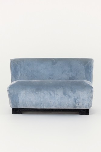 Divanetto velluto blu - divanetto,