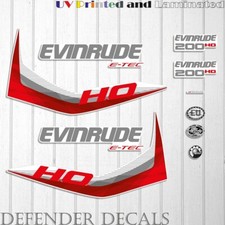 Set decalcomanie motore fuoribordo Evinrude 200cv e-tec HO 2011-2014 cappuccio bianco
