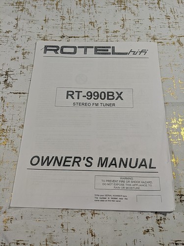Rotel 990bx manuale - rotel, rt-990bx