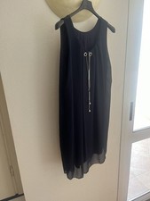 abito donna Woman Vestito Taglia Small Blu Navy Marine Made In Italy Poliestere