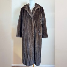 Cappotto pelliccia visone marrone vintage Wrubel & Kozin lunghezza intera usato in ottime condizioni taglia 12