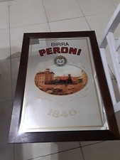 BELLISSIMO SPECCHIO PUBBLICITARIO BIRRA PERONI 1846 CON CORNICE  DA VEDERE