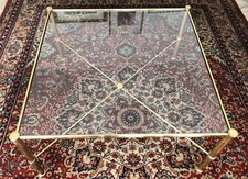 tavolino da caffè in ottone e vetro