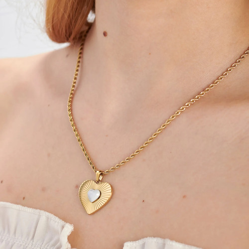 Sagapo collana cuore lavorato - cuore,