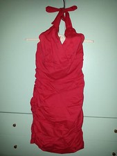 ABITO DONNA TUBINO ROSSO LEGATO AL COLLO SANDRO FERRONE TAGLIA 40