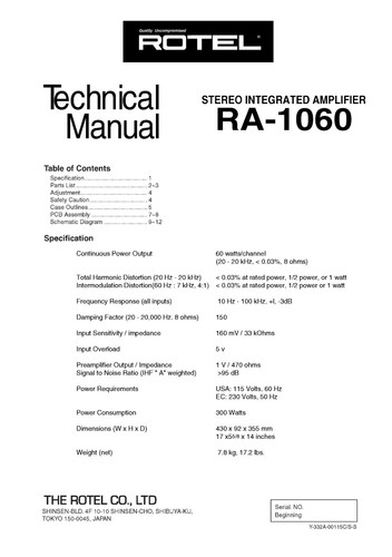 Manuale servizio per rotel - servizio,
