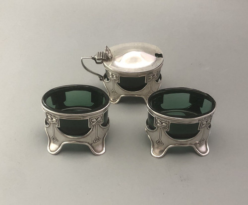 Set cruet art nouveau - nouveau, argento
