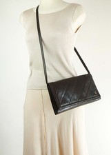 Vintage 70-80 ASSIMA CREATION Borsa Tracolla Mano Vera Pelle Marrone Clutch Bag