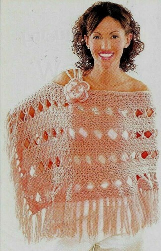 Poncho donna peach - poncho, sensation