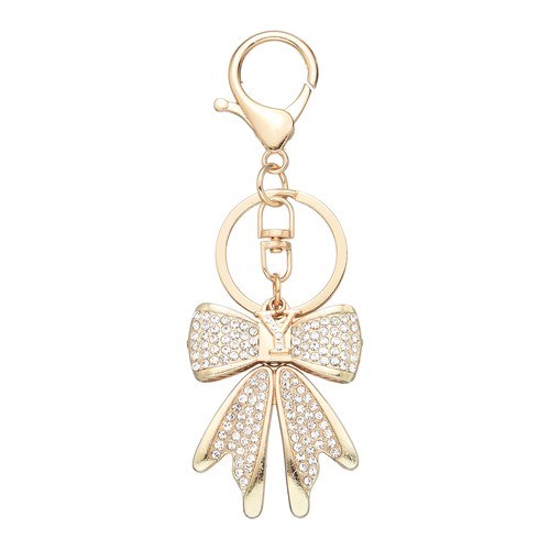 Polished crystal bow - polished, keychain